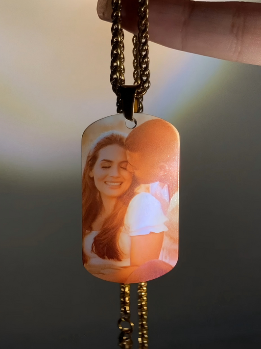 Love in Every Detail: Custom Photo Tag Necklace | Your Favorite Memory Gift