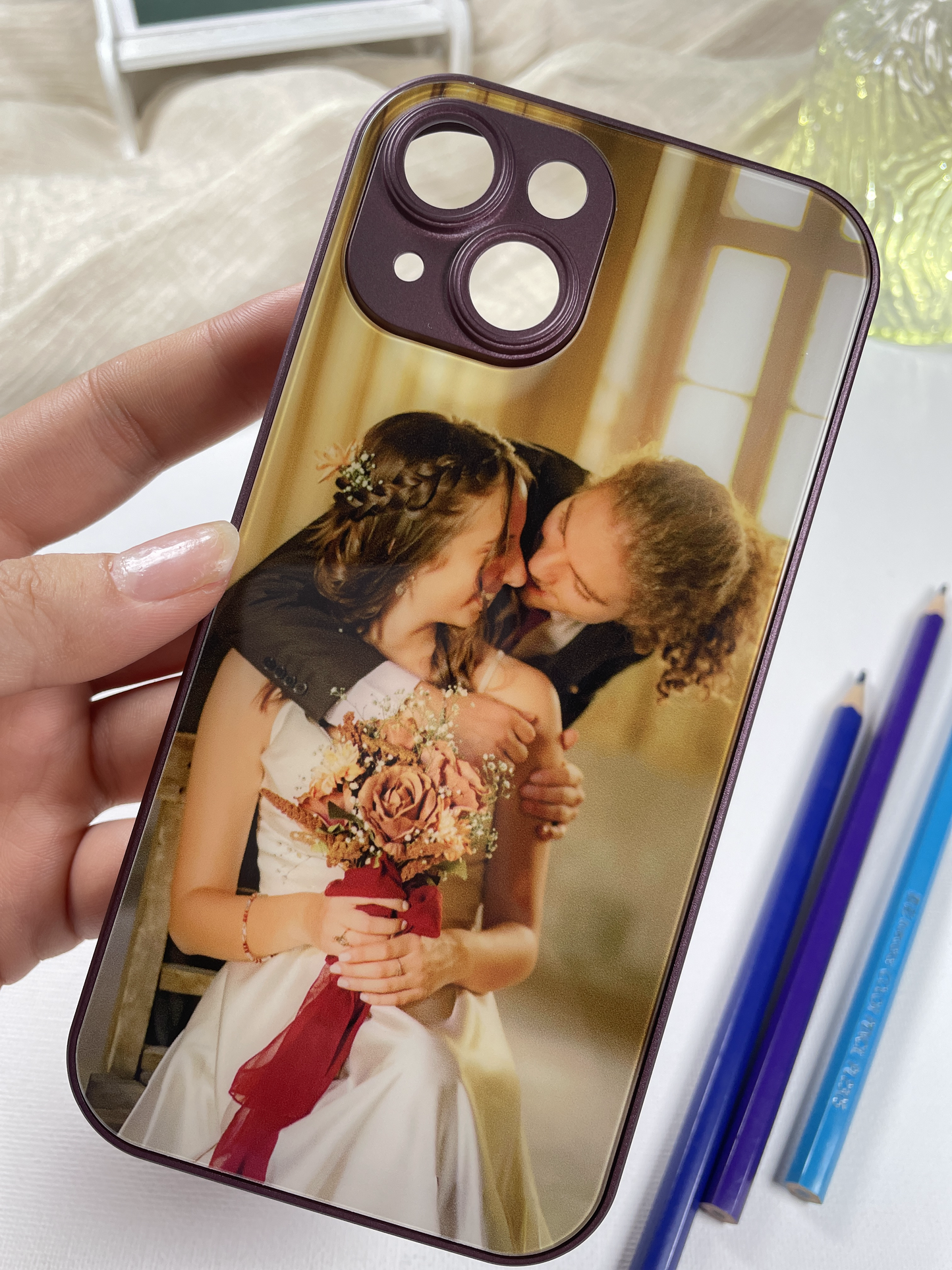 Bästa gåvan: Personligt telefonskal med dina foton, hög kvalitet.