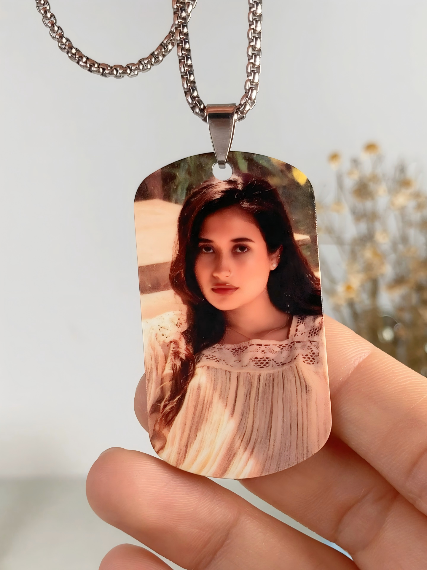 Lleva Tu Corazón: El Collar Etiqueta con Foto Personalizada | El Mejor Regalo Significativo