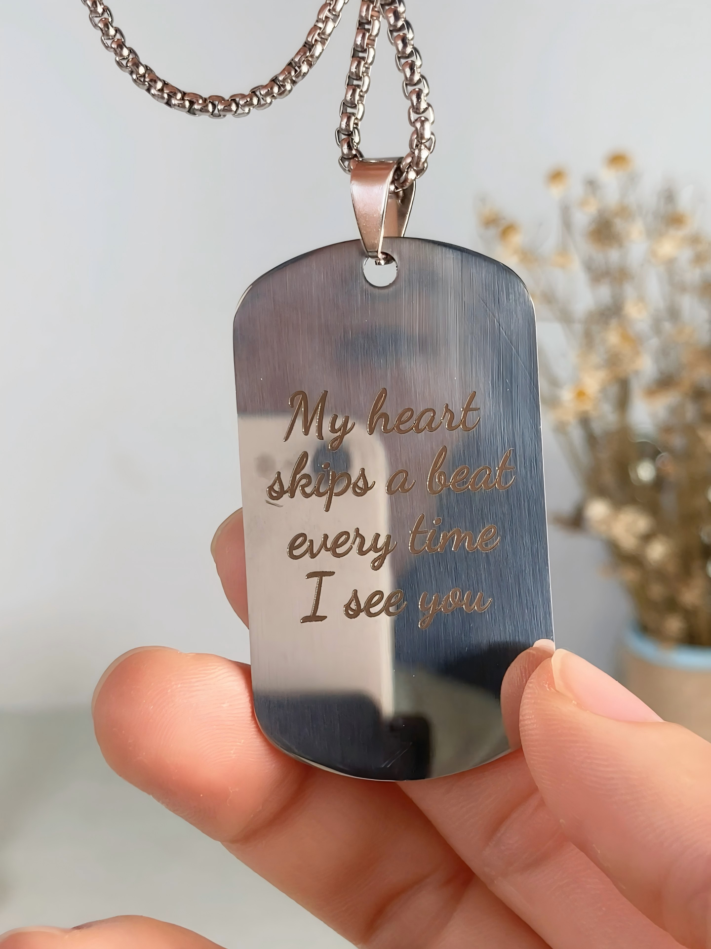 Lleva Tu Corazón: El Collar Etiqueta con Foto Personalizada | El Mejor Regalo Significativo