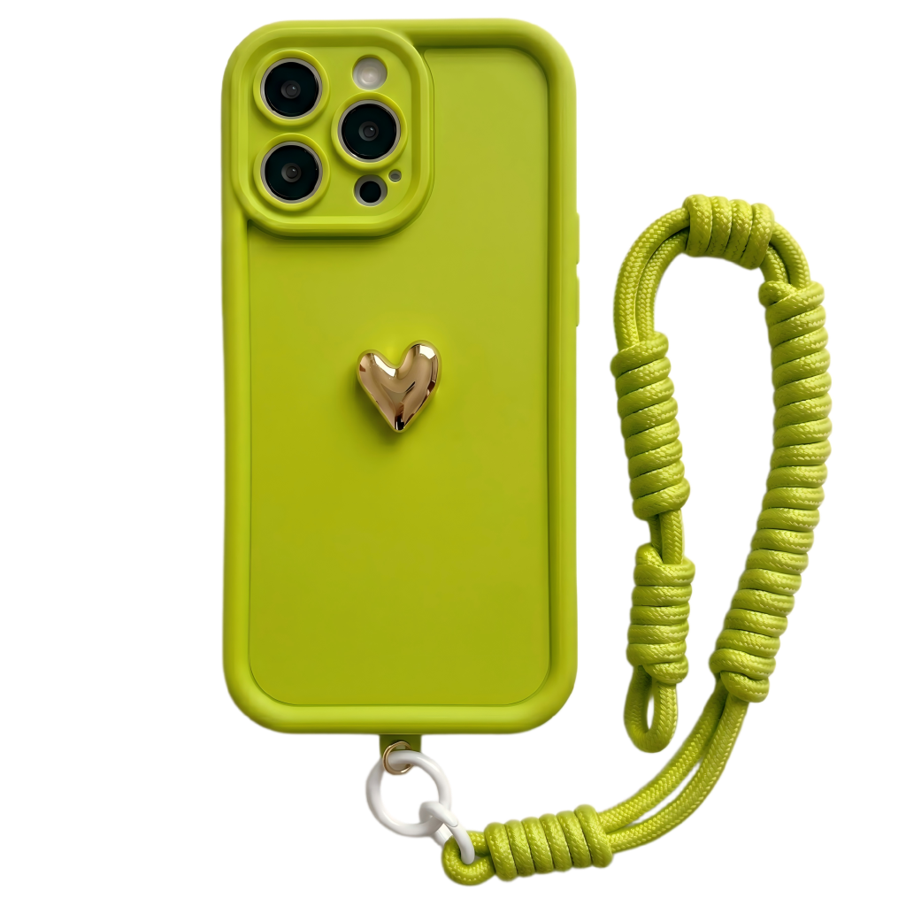Custom Name Signature Series: Trendy 3D Gold Heart Personalized Phone Case