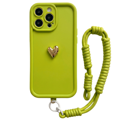Custom Name Signature Series: Trendy 3D Gold Heart Personalized Phone Case