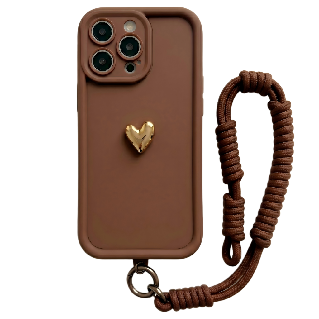 Custom Name Signature Series: Trendy 3D Gold Heart Personalized Phone Case