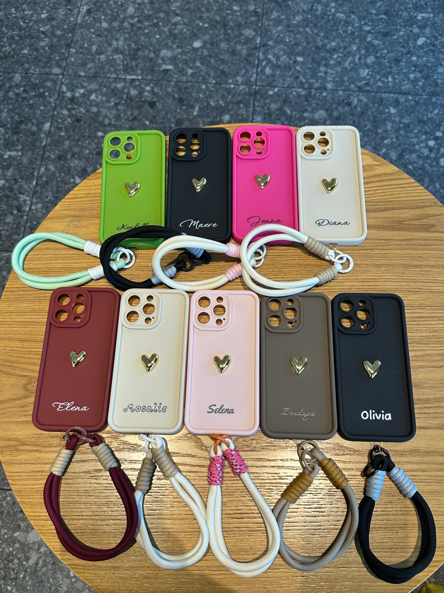 Custom Name Signature Series: Trendy 3D Gold Heart Personalized Phone Case