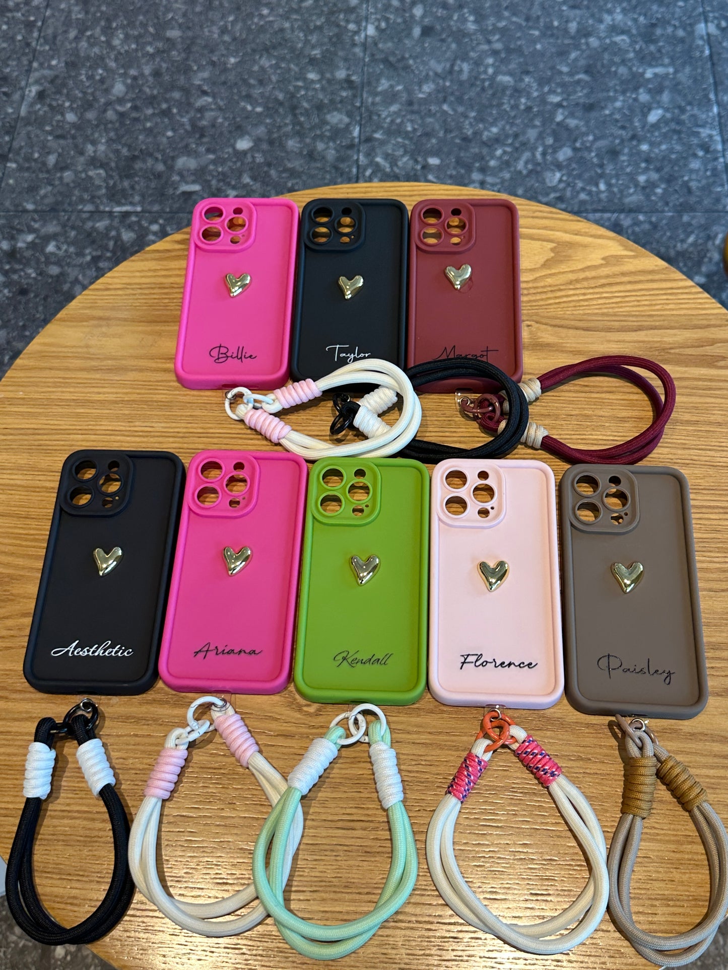 Your Name Signature Series: Fashionable 3D Golden Heart Personalized Phone Case
