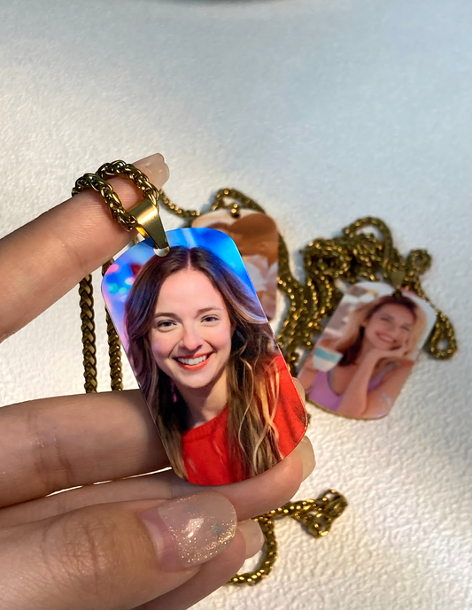 Timeless Memories: Custom Photo Tag Necklace | Personalized Keepsake Gift