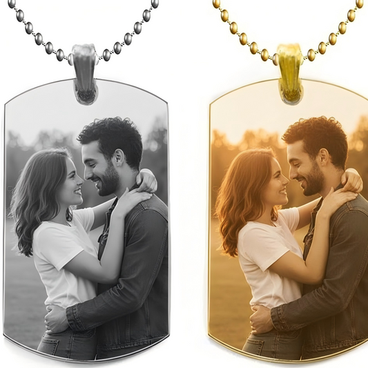 Único y Sentido: Collar con Etiqueta Personalizada de Foto, Realmente el Mejor Regalo