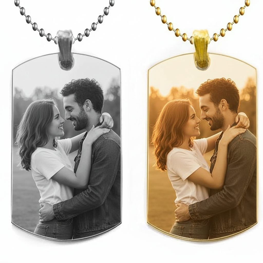 Lleva Tu Corazón: El Collar Etiqueta con Foto Personalizada | El Mejor Regalo Significativo