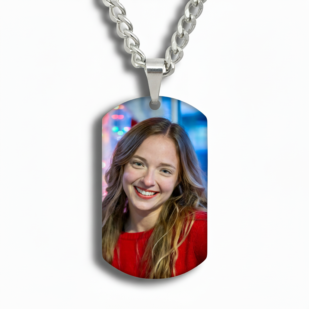 Lleva Tu Corazón: El Collar Etiqueta con Foto Personalizada | El Mejor Regalo Significativo