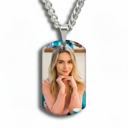 Lleva Tu Corazón: El Collar Etiqueta con Foto Personalizada | El Mejor Regalo Significativo