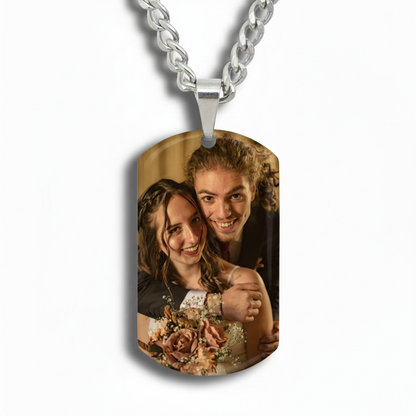 Lleva Tu Corazón: El Collar Etiqueta con Foto Personalizada | El Mejor Regalo Significativo